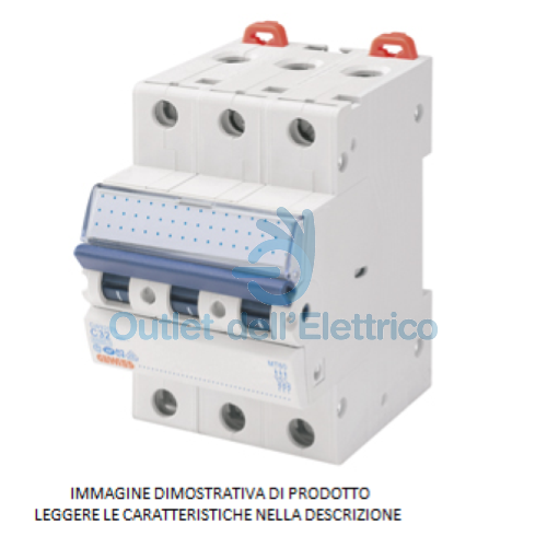 GEWISS INTERRUTTORE AUTOMATICO MAGNETOTERMICO 3P C63 6KA GW92073 3 MODULI