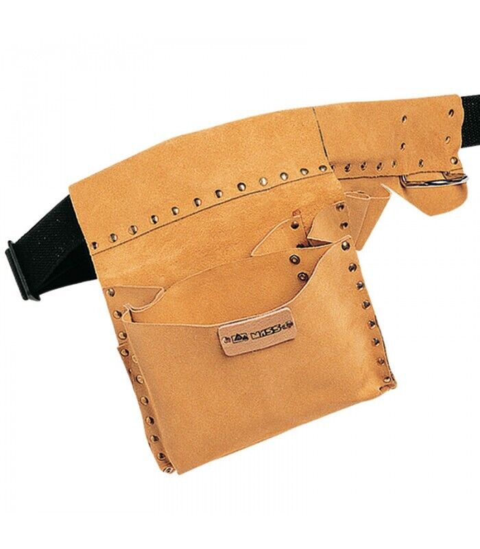 Borsa Carpentiere/Portattrezzi MASS Art.134 in Cuoio Morbida 3 Tasche con Cinta