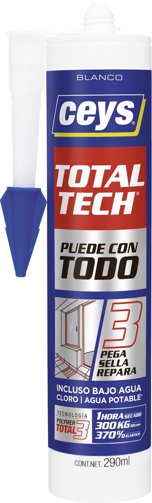 CEYS 507216 Totale Tech Bianco Cartuccia 290ML