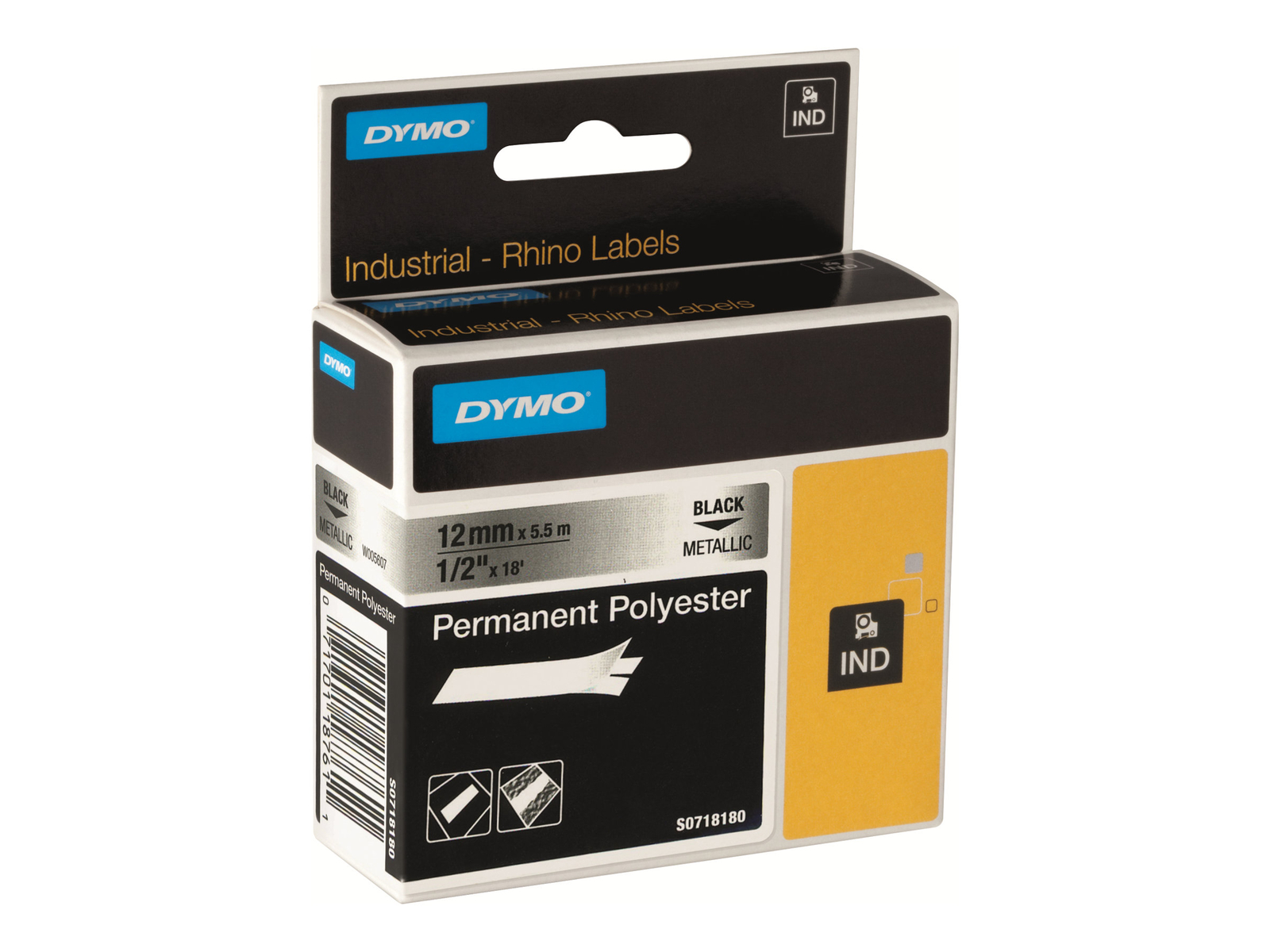 Dymo Poliestere Permanente IND Nero su bianco Multicolore Poliestere 1734523