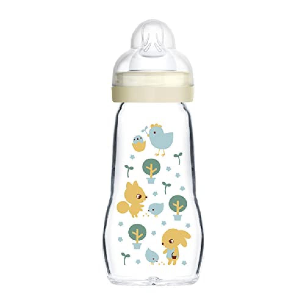 (TG. 1 Stück (1er Pack)) MAM Feel Good Biberon in vetro (260 ml), bottiglia per