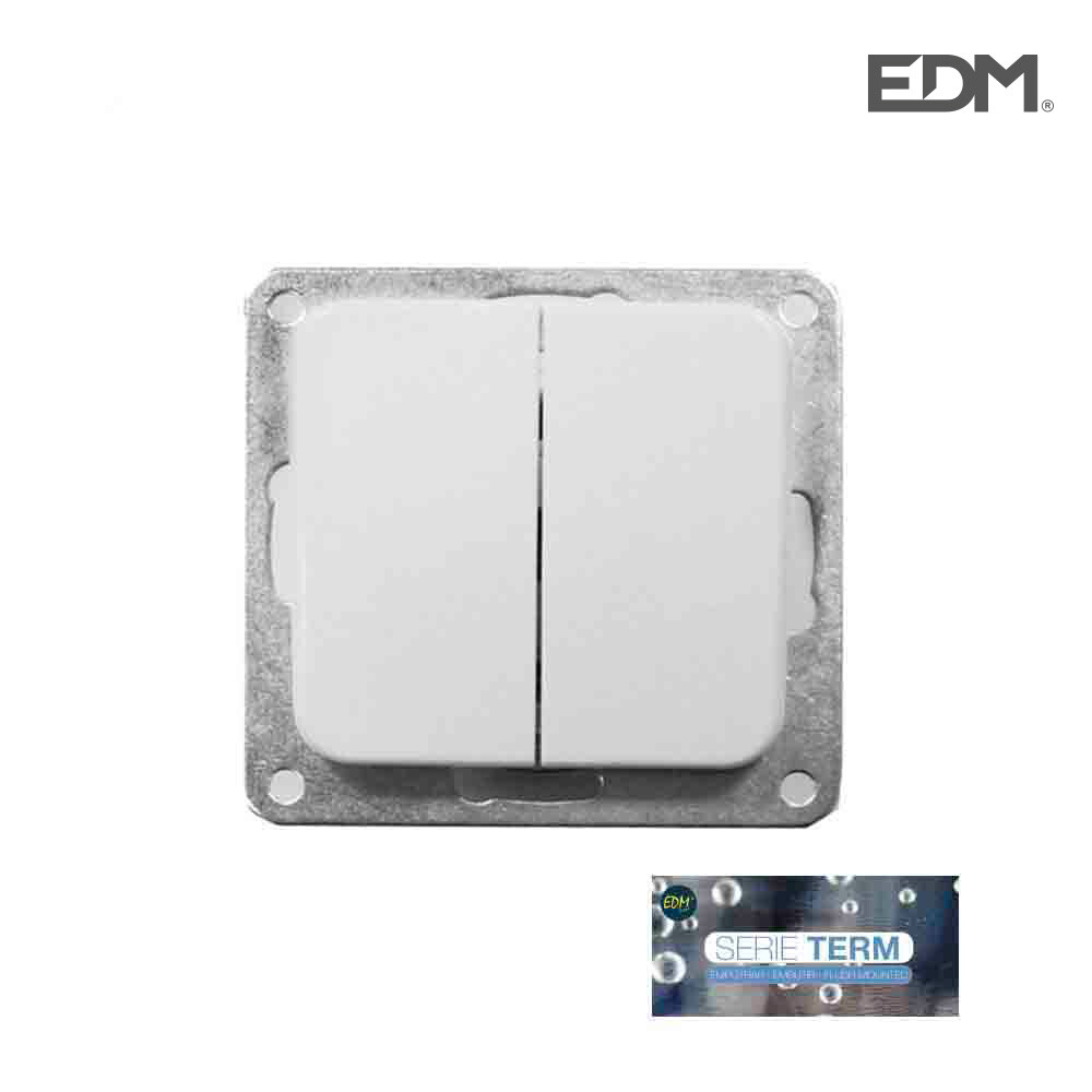 E3/65306 Doppie Interruttore Incasso " Serie Terminator " EDM (Borsa Blister)