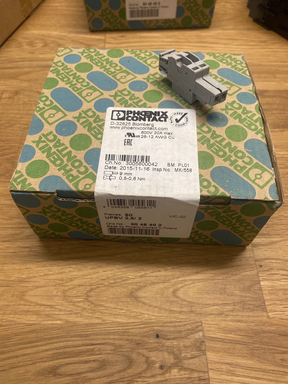 50 Stück Phoenix Contact COMBI-Stecker UPBV 2,5/ 2 Klemmenleisten 3045402
