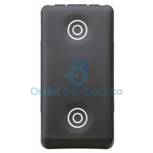 PULSANTE 1P DOPPIO NA 10A  GW21520 SYSTEM NERA/BLACK