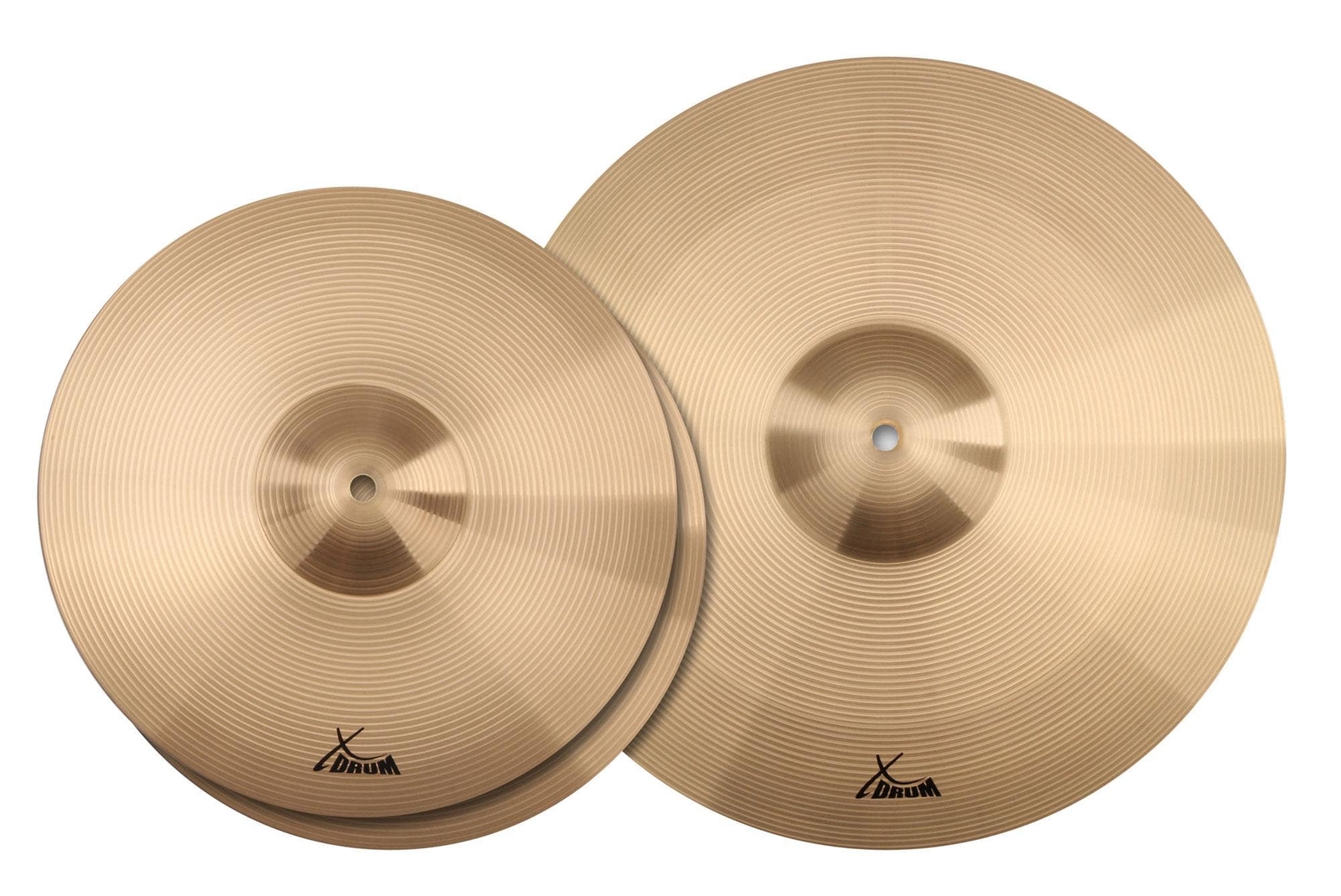 Pack Piatti Batteria Piatto 2x Charleston HiHat 14" RIDE 18'' Set Robusto Ottone