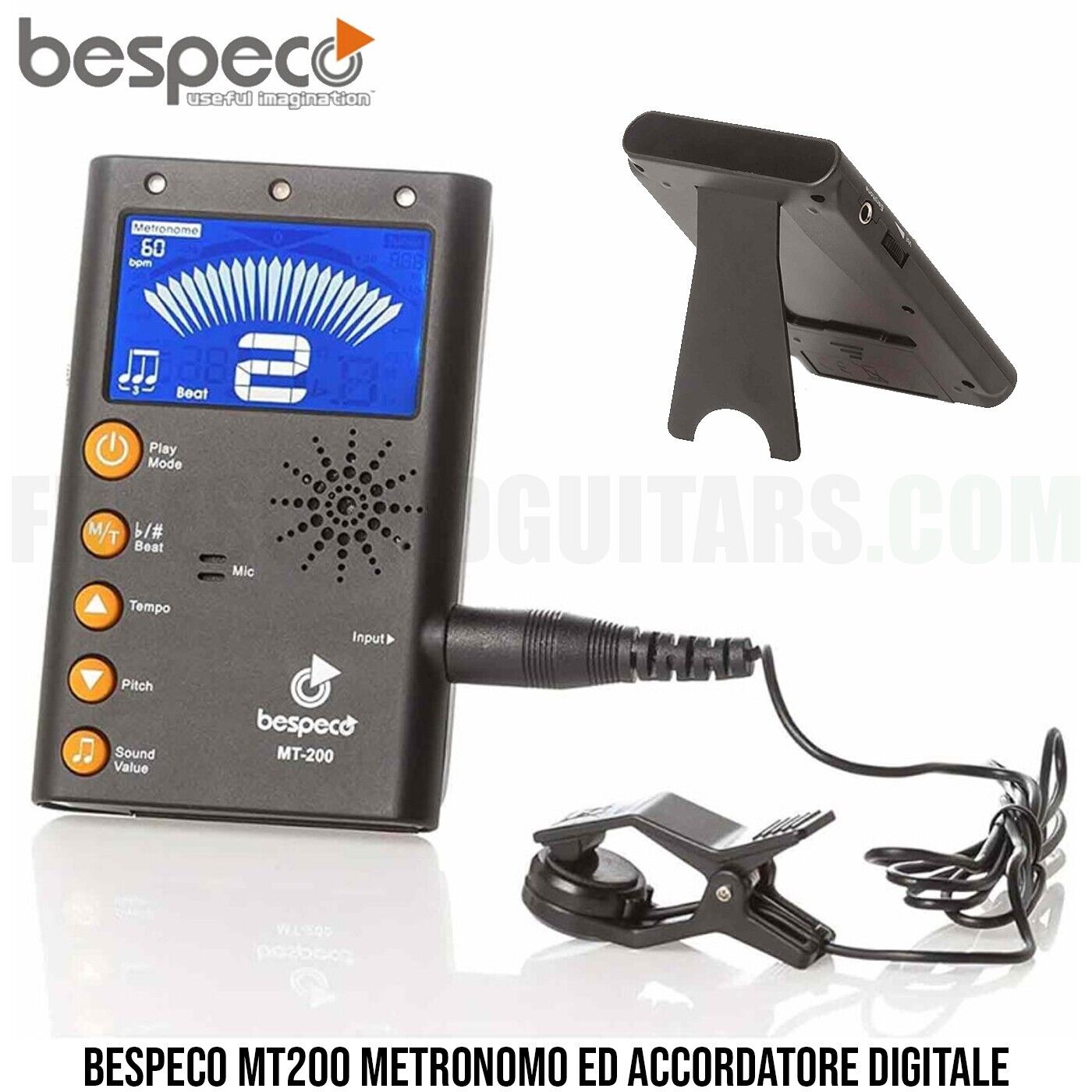 Bespeco MT200 Metronomo Accordatore Digitale per Chitarra Basso Violino Ukulele