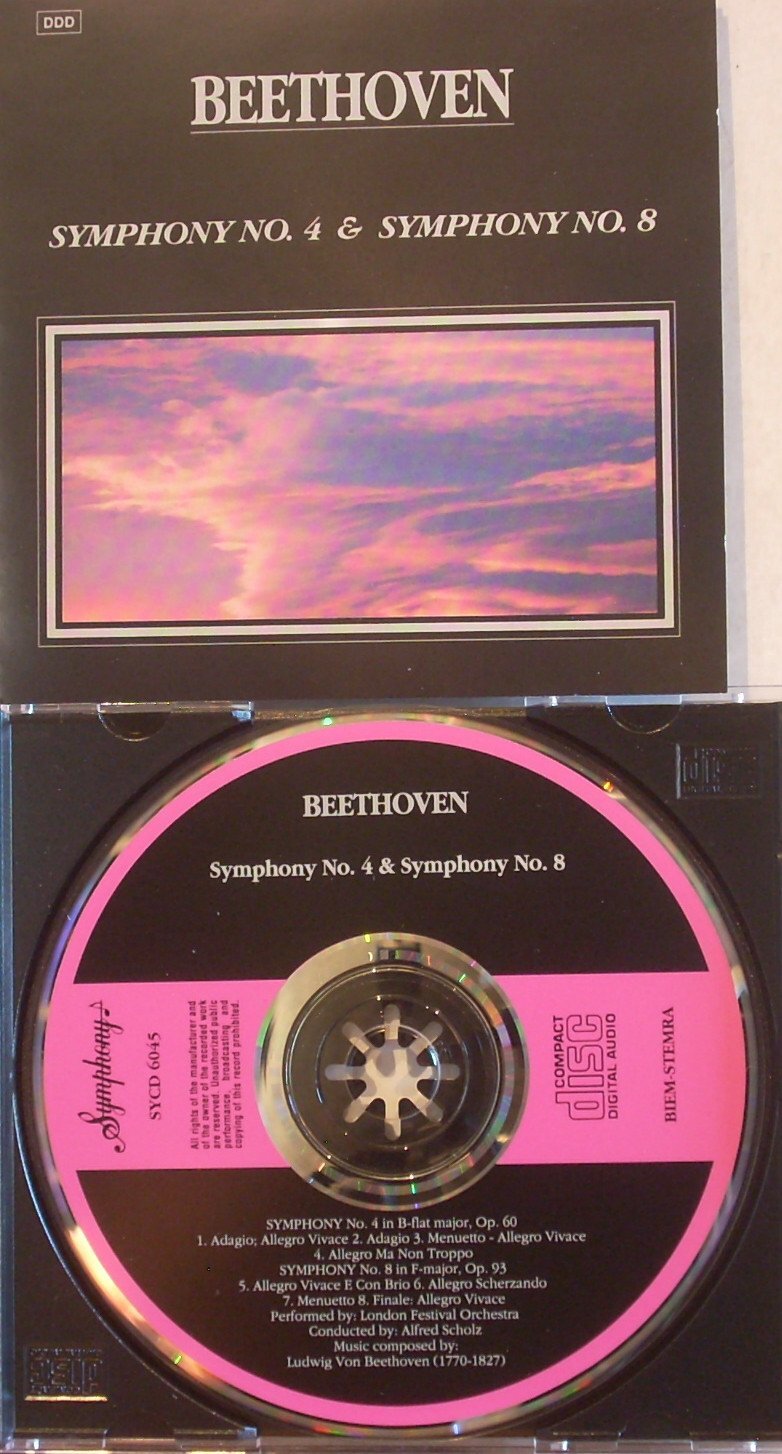 BEETHOVEN BEETHOVEN. SYMPHONY No.4 & SYMPHONY No.8. 1992 CD ALBUM. SYCD 604 (CD)