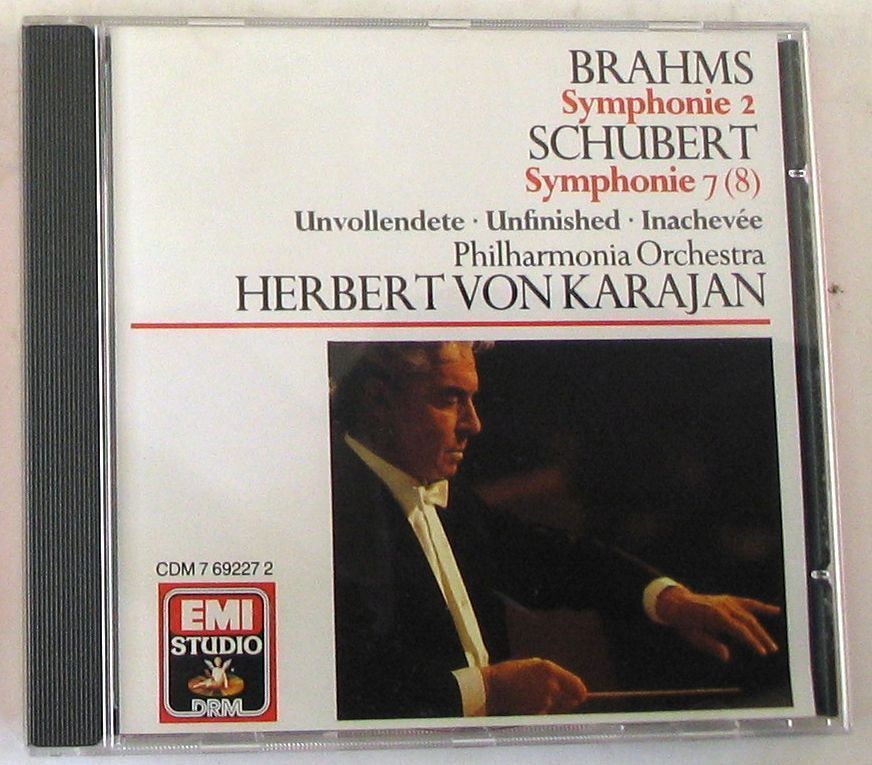 BRAHMS-SCHUBERT - SYMPHONIE 2 / SYMPHONIE 7 - KARAJAN - CD Nuovo Unplayed