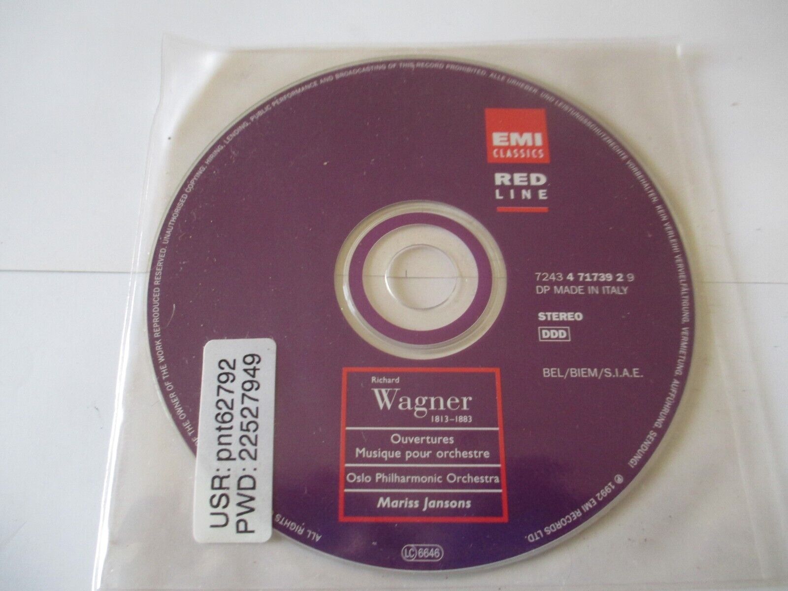 Wagner: Overture / Marris Jansons, Oslo Philharmonic Orchestra - CD      FC