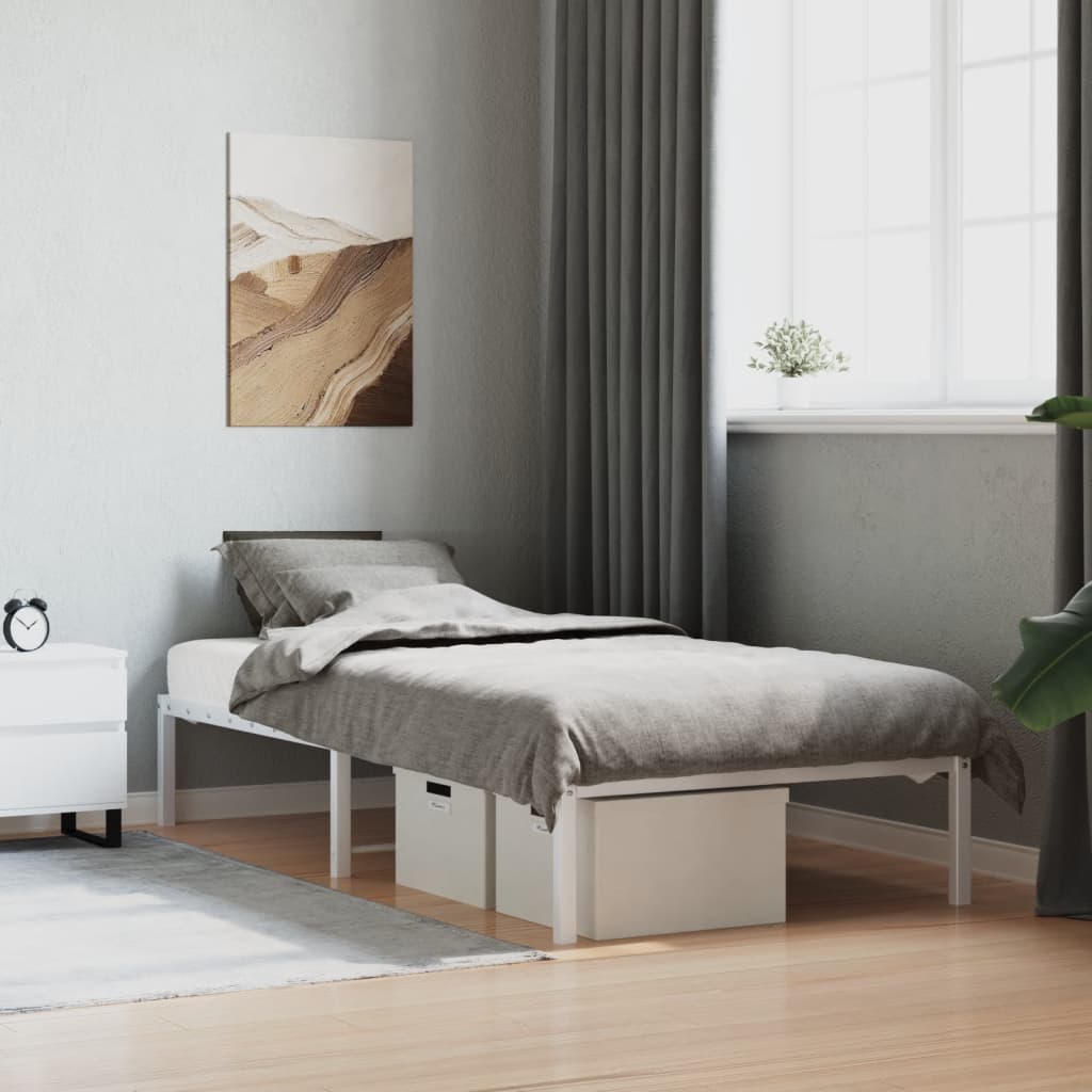 vidaXL Cadre de lit métal blanc 90x190 cm
