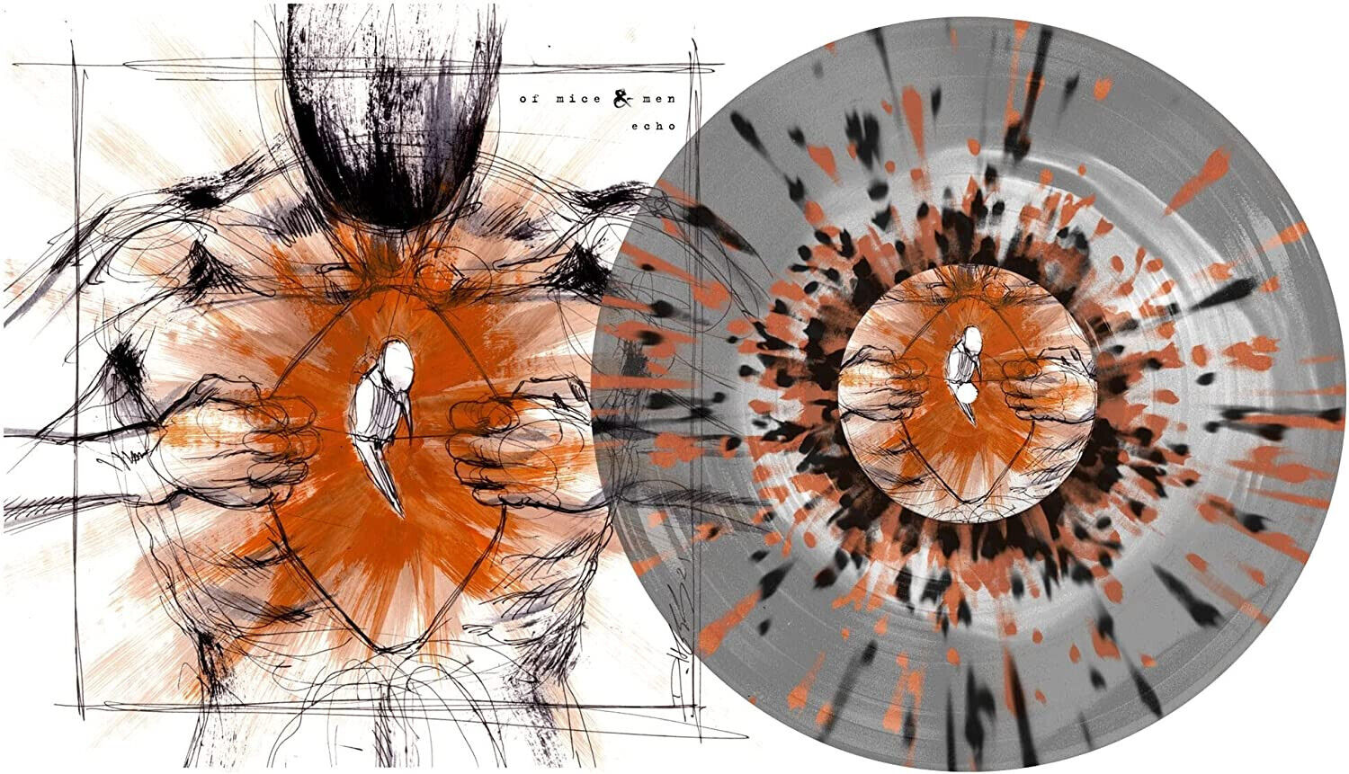 Of Mice & Men Echo Ediz. Limitata Vinile Lp Clear With Black & Orange Splatter