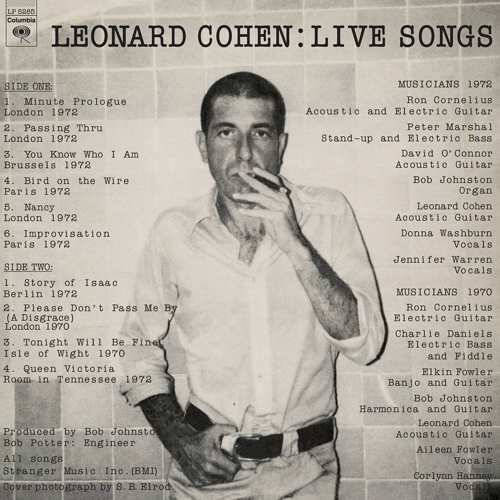 Leonard Cohen Live Songs (Vinyl LP)