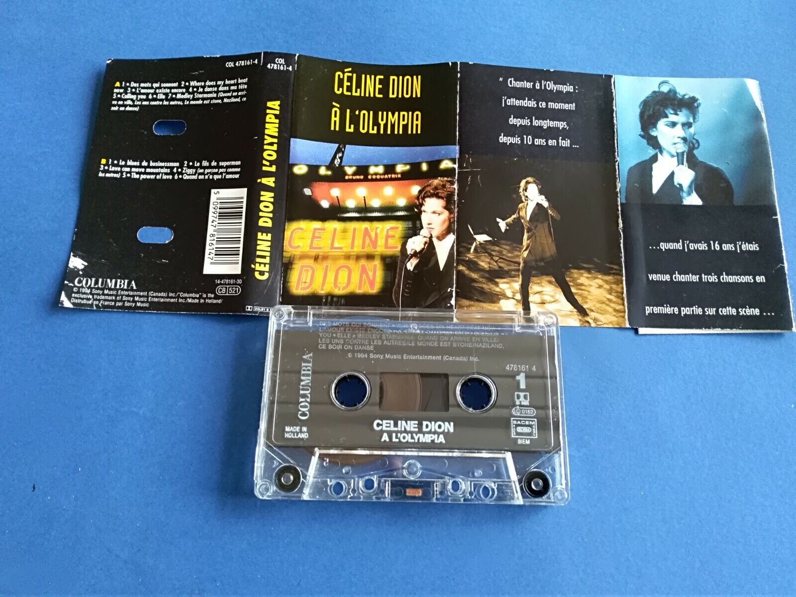 CELINE DION "CELINE DION A' L'OLIMPIA" MC K7 TAPE 1994 COLUMBIA/SONY COL 4781614