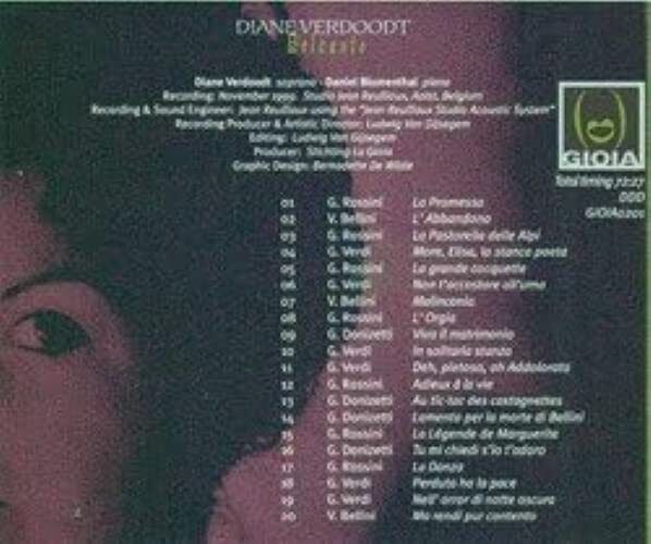 Diane Verdoodt Belcanto CD NUOVO