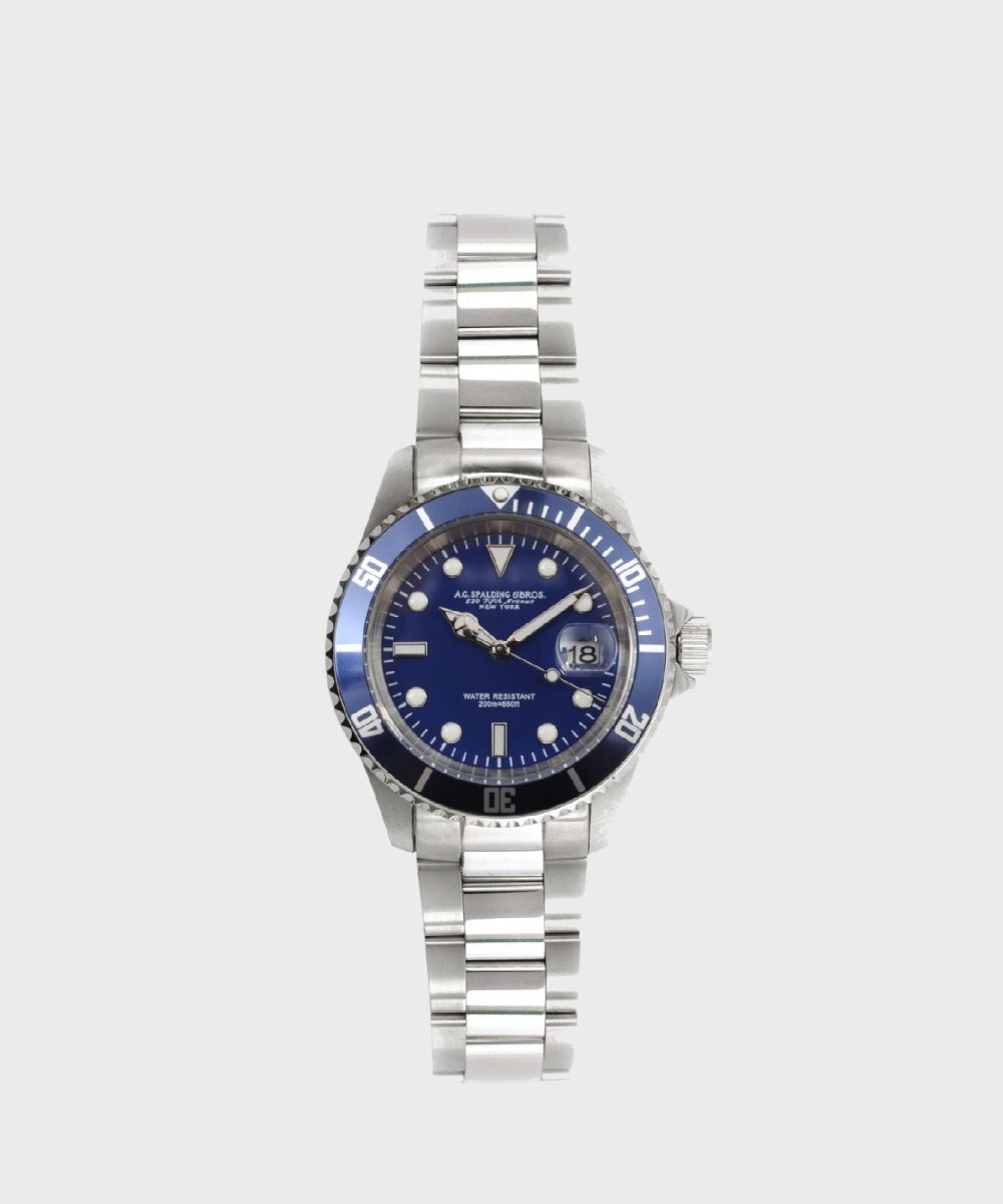 AG Spalding & Bros New Diver orologio da polso uomo 43 mm, blu 174367.P706