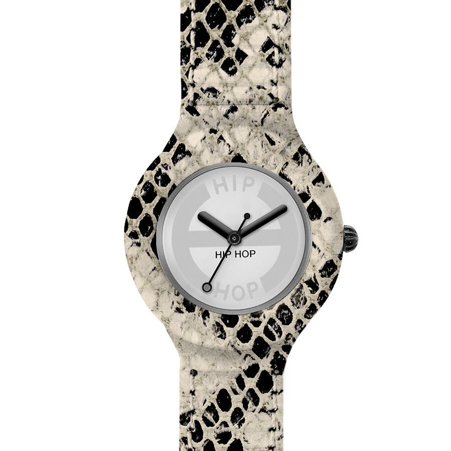 OROLOGIO DONNA HIP HOP SMALL 32mm PELLE PITONATA + 2 CINTURINI RICAMBIO OMAGGIO