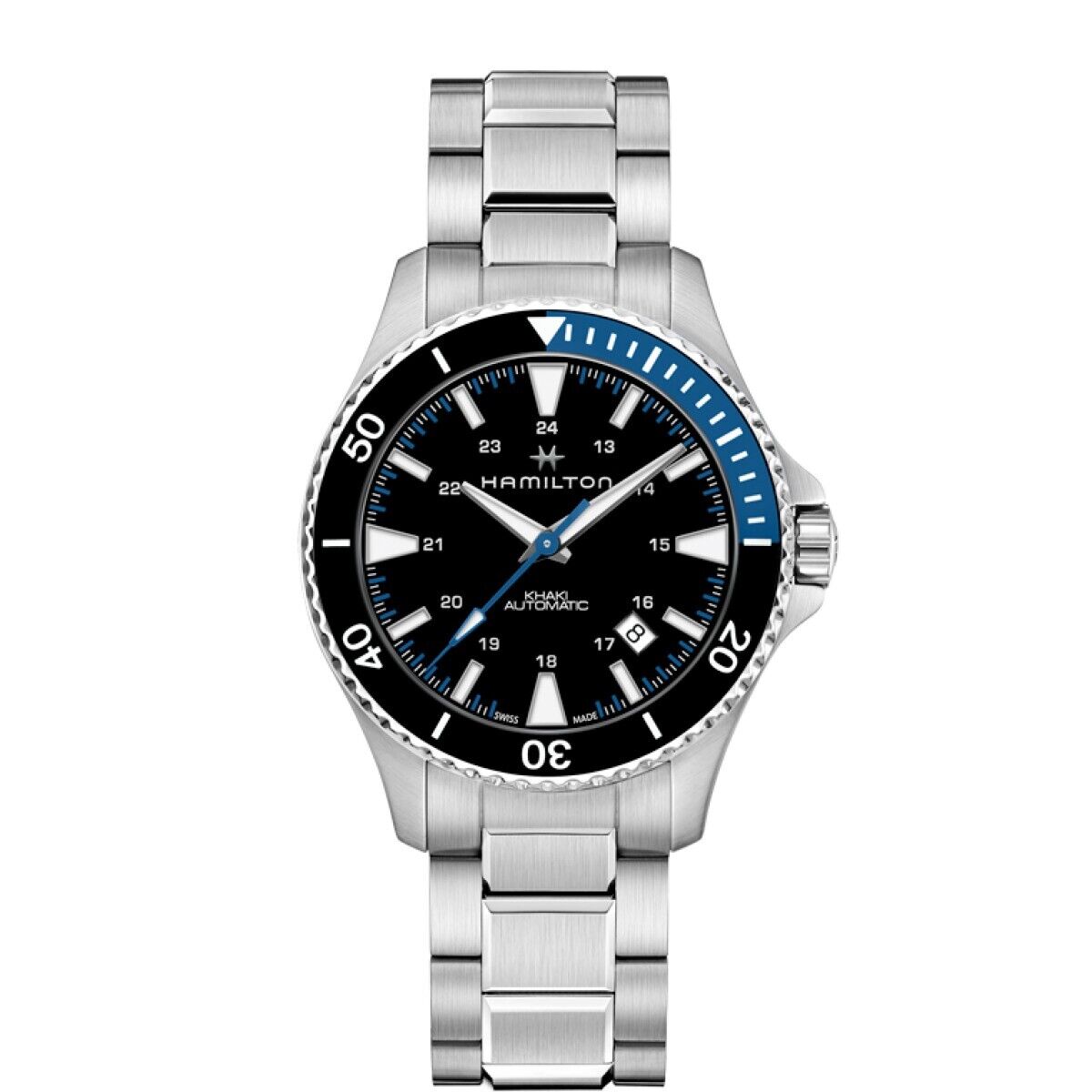 Orologio Hamilton Khaki Scuba H82315131 Acciaio Automatico Nero Blu Diver