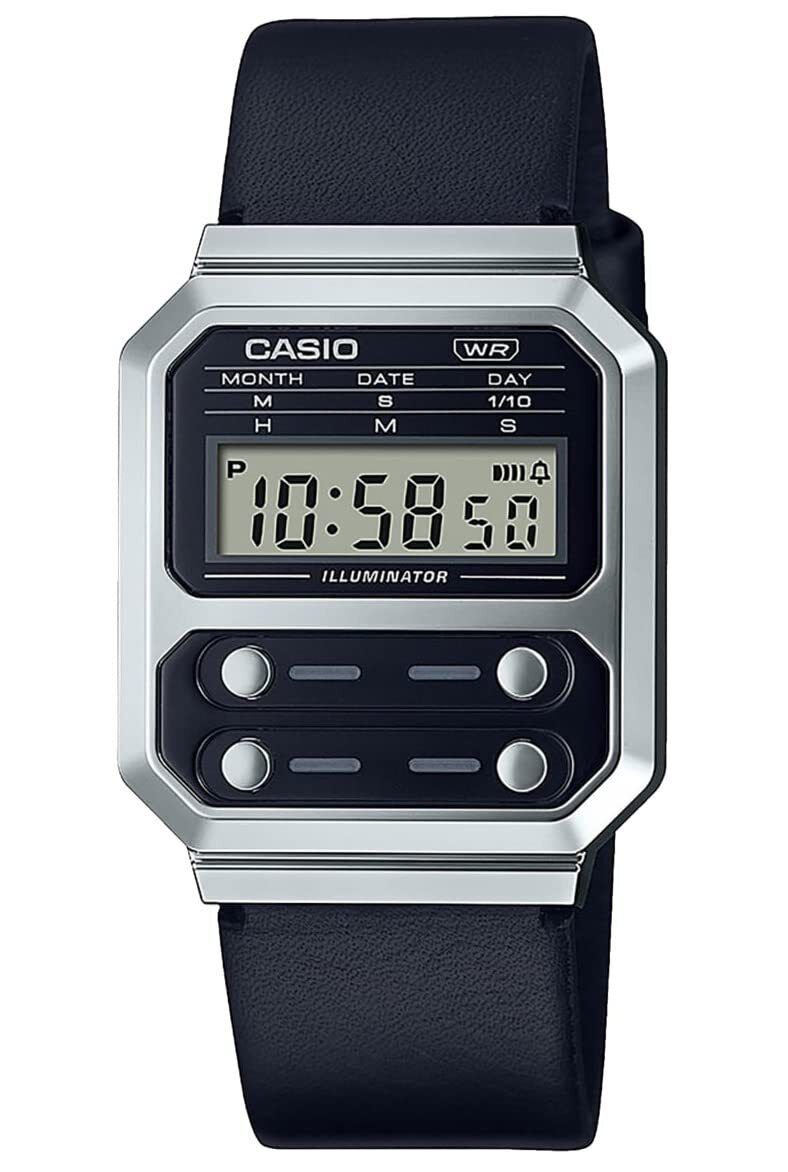 Casio Collection Vintage Mens Digital Watch Black/Silver