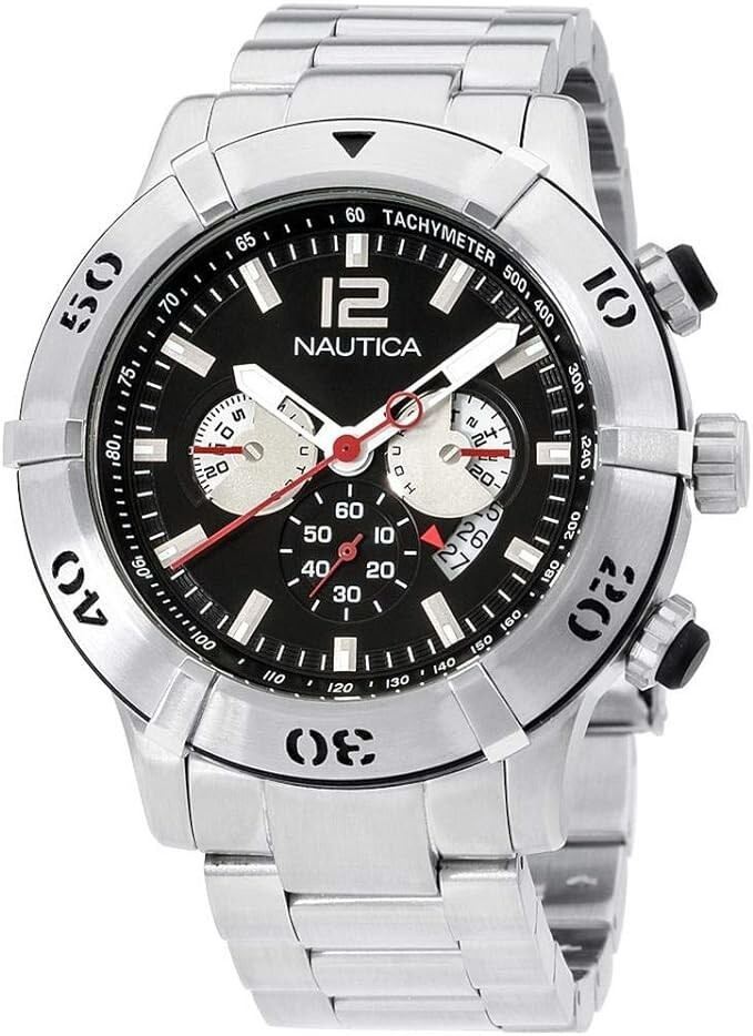 Orologio Cronografo Nautica Uomo A36508G in Acciaio Silver Al Quarzo 46mm