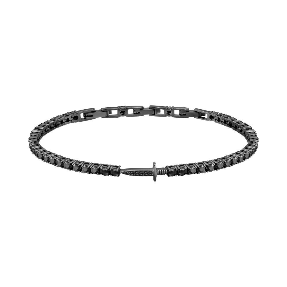 Bracciale MORELLATO uomo Tennis argento 925 zirconi neri SATT09