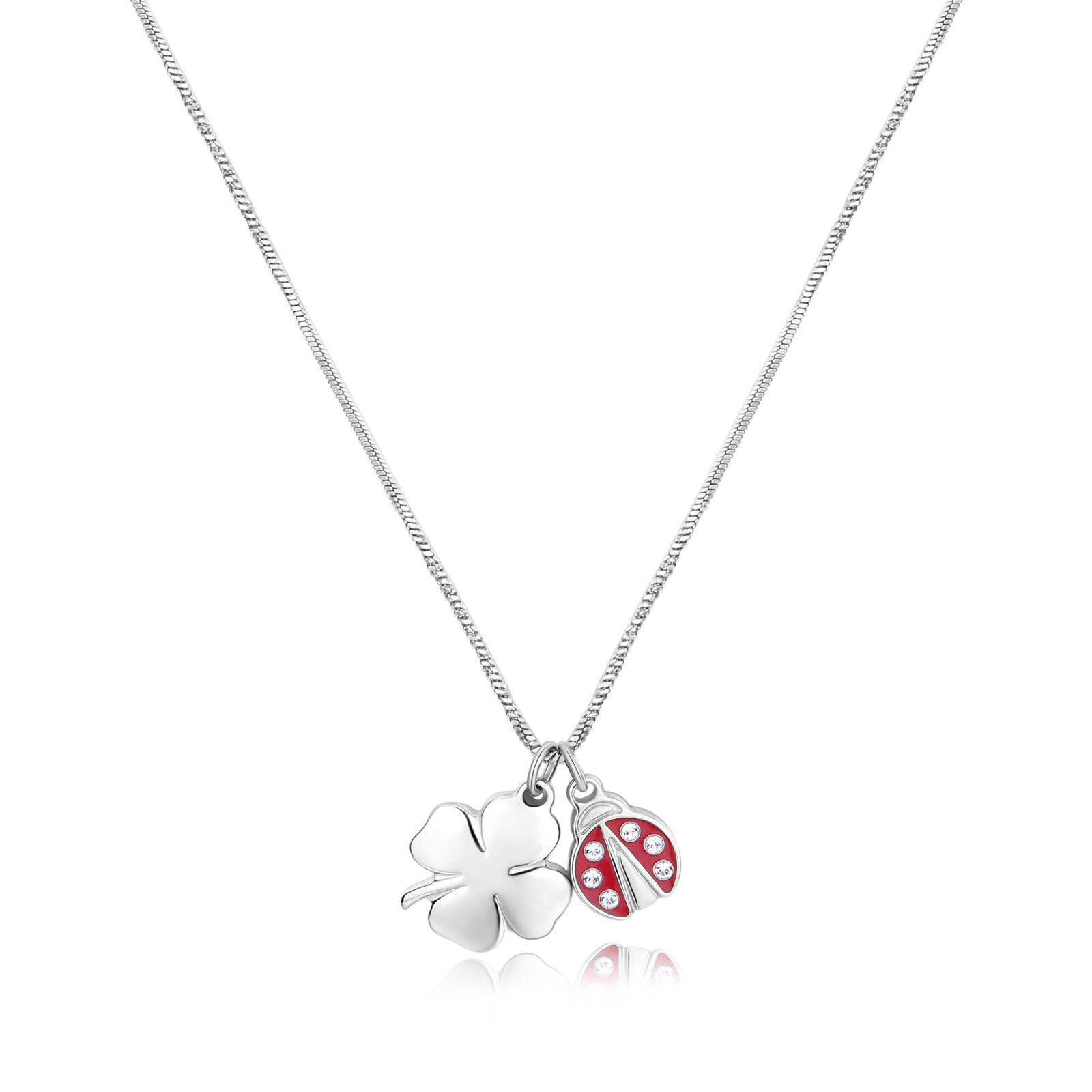 Sagapo Collana Girocollo Quadrifoglio E Coccinella Donna In Acciaio Sagapò SFE04