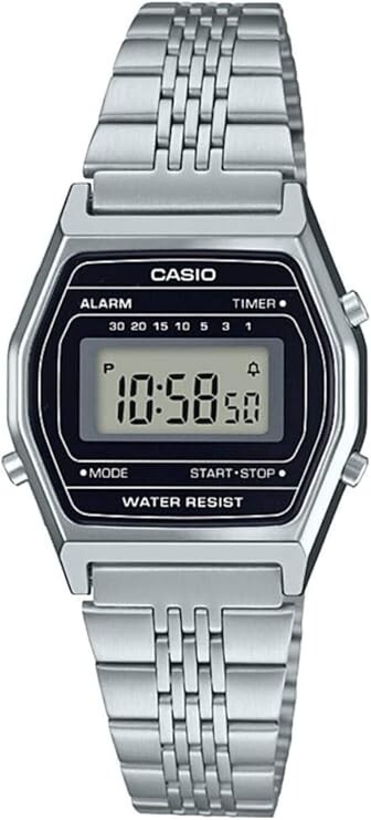 Orologio Casio Donna Digitale Acciaio Colore Argento Quadrante Nero LA690WA-1DF