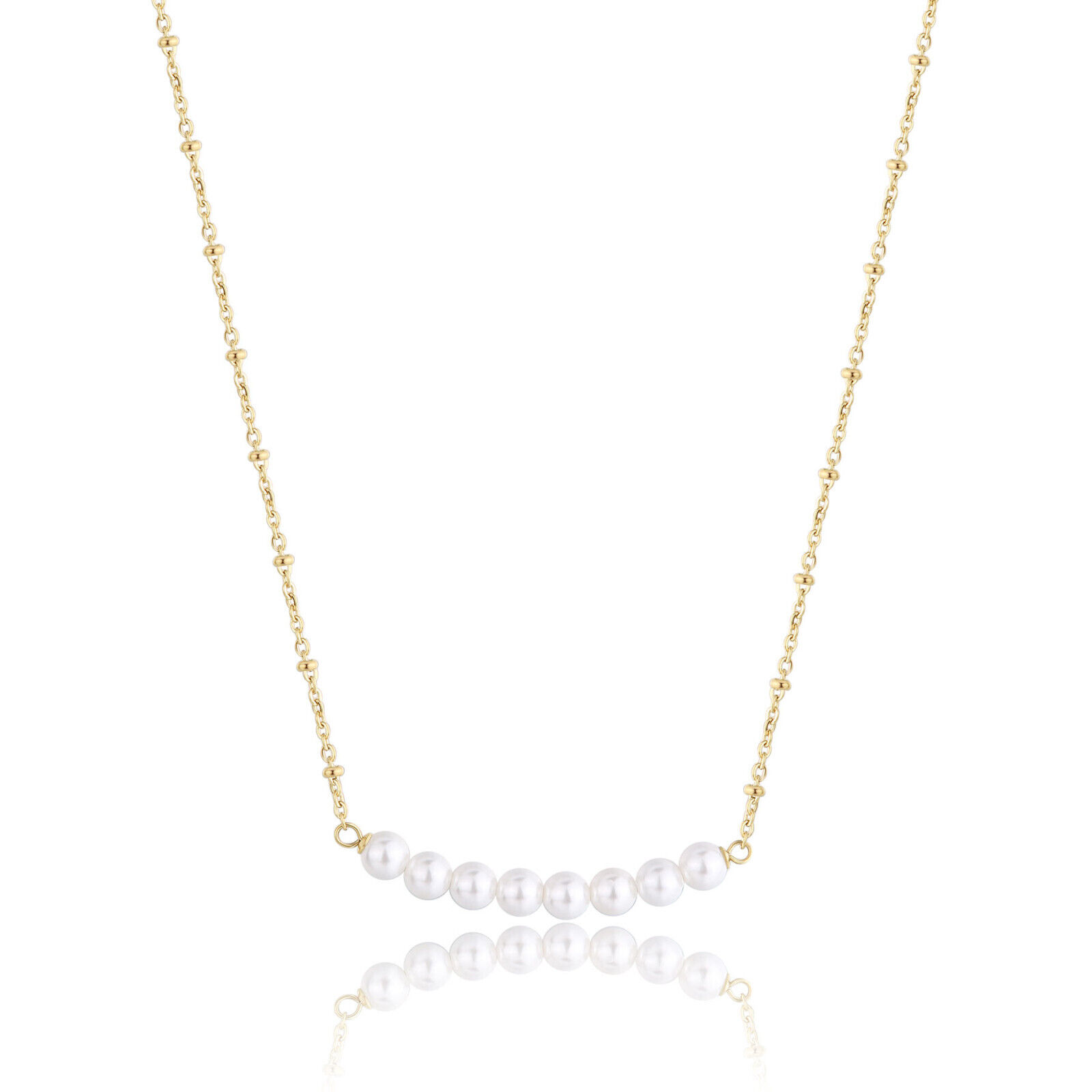 Sagapo Collana Girocollo con Perle Centrali In Acciaio Dorato Donna Sagapo SWI35