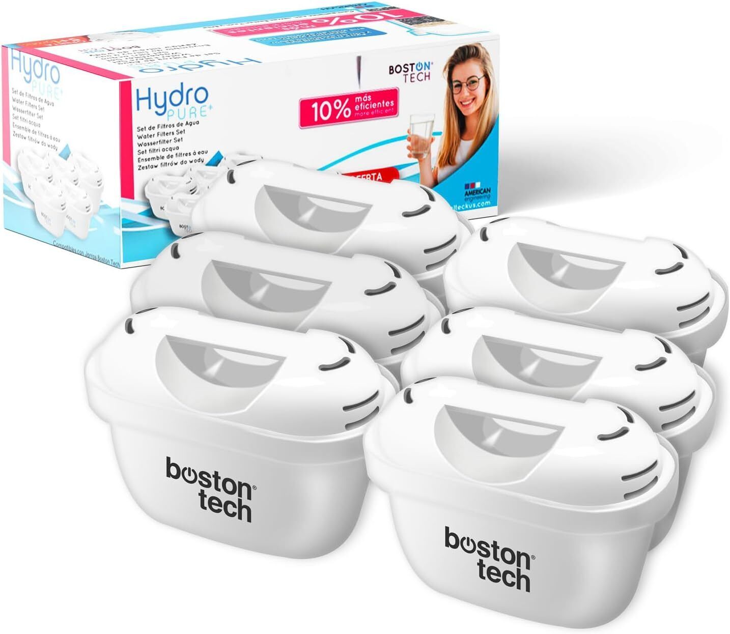 Hydro Pure+ Pack filtri per Acqua Cartucce 6 Unità (Confezione da 1)