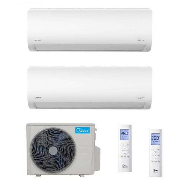 CLIMATIZZATORE MIDEA DUAL SPLIT XTREME PRO 12+12 BTU CON GAS R32 WI-FI A++ M2OE-