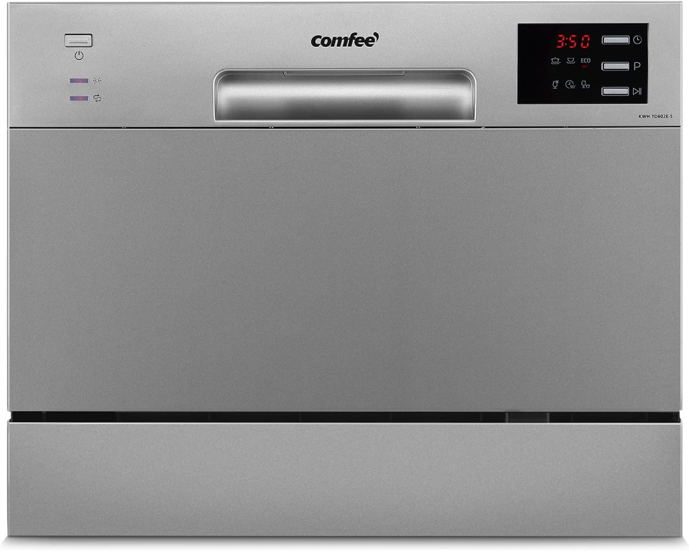 COMFEE' Lavastoviglie compatta da tavolo TD602E-S Mini lavastoviglie Argento