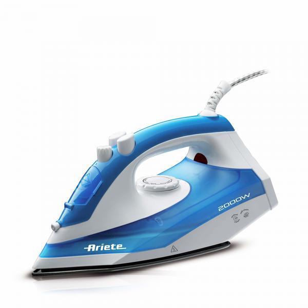 Ariete 6234 Ferro da stiro a secco e a vapore Teflon soleplate 2000W Blu, Bianco