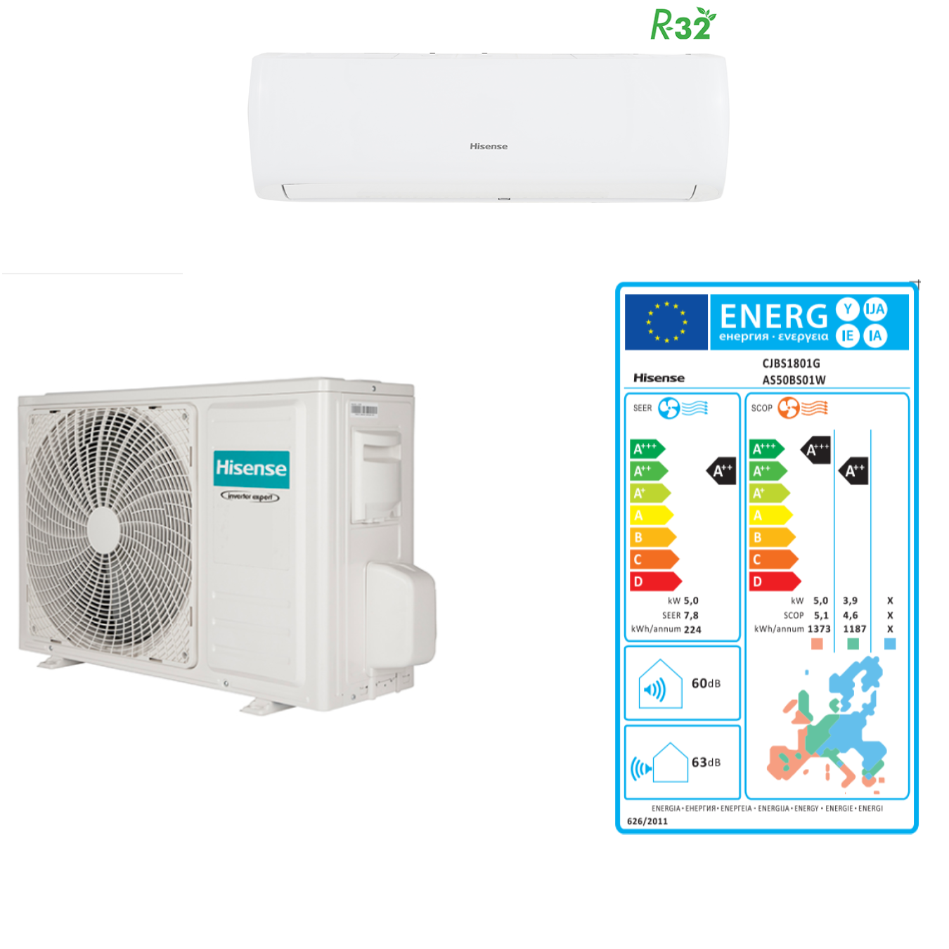 HISENSE Condizionatore Climatizzatore iQ PLUS 18000 BTU WIFI AS50BS01W/CJBS1801G