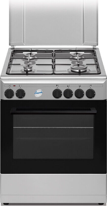 Ducati Cucina a Gas 4 Fuochi Forno elettrico Grill 60x60 cm Inox SD664XE