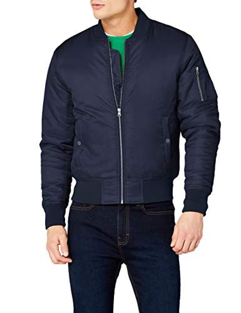 (TG. S) Urban Classics Basic Bomber Jacket, Giacca Uomo, Blau (Navy 155), Small