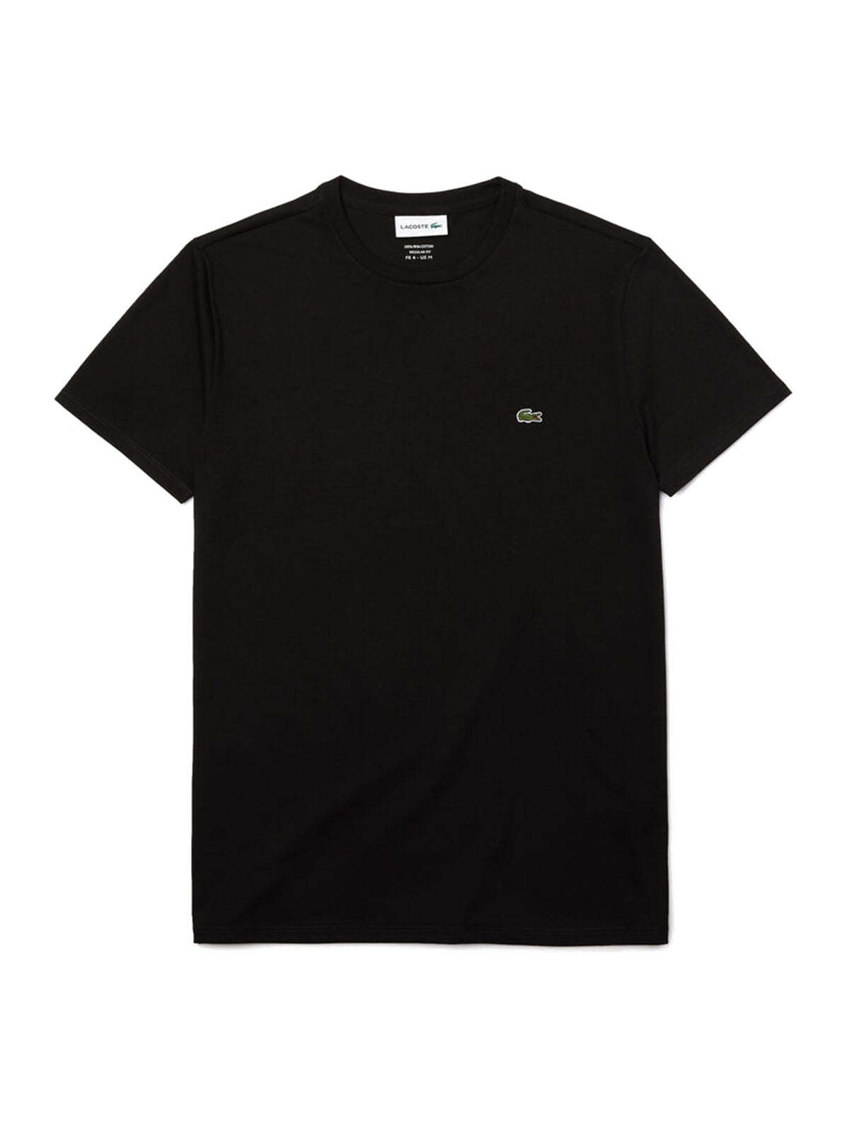 T-shirt Uomo Lacoste - T-Shirt A Girocollo In Jersey Di Cotone Pima - Nero