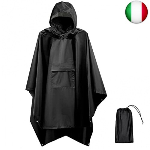 Euyecety Poncho Impermeabile, Antipioggia Uomo Donna Mantella Multifunzionale