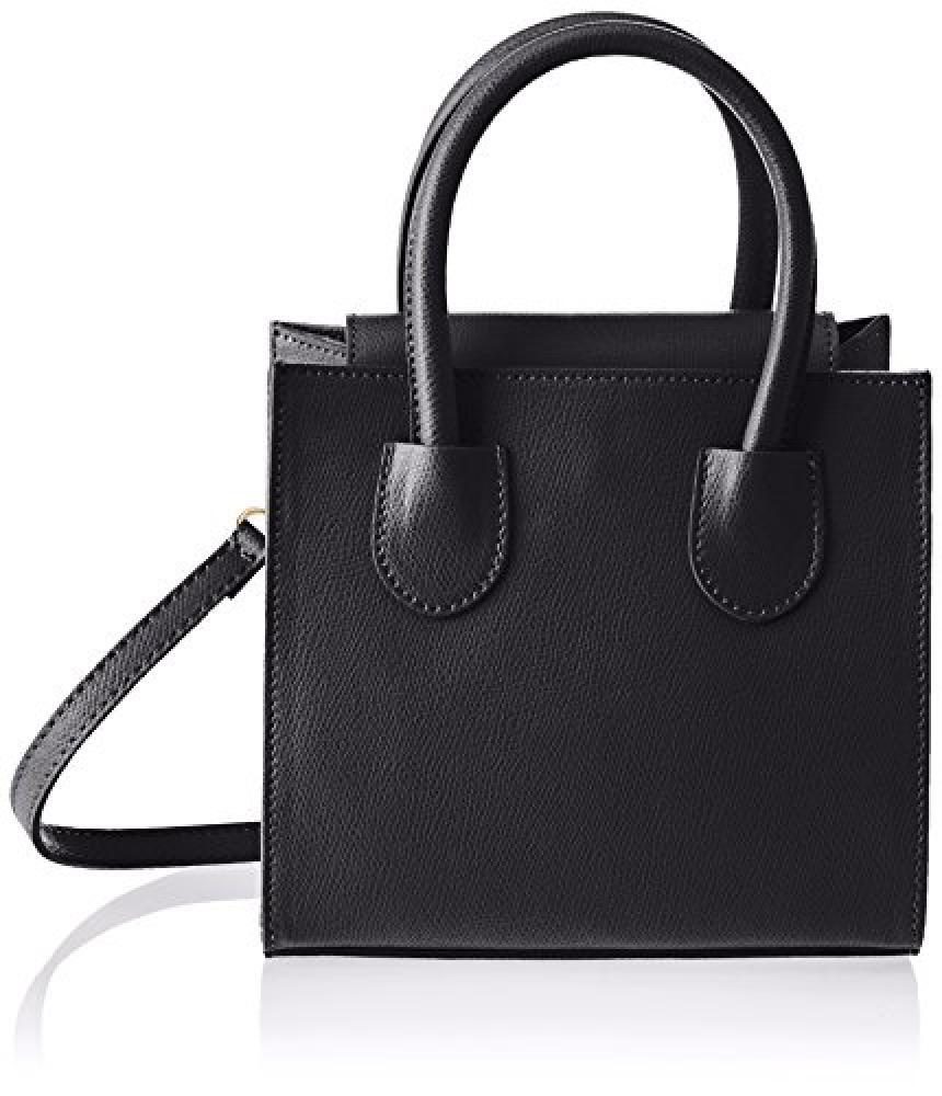 (TG. 20x19x10 cm (W x H x L)) Chicca Borse 1517, Borsa a mano Donna, Nero, 20x19