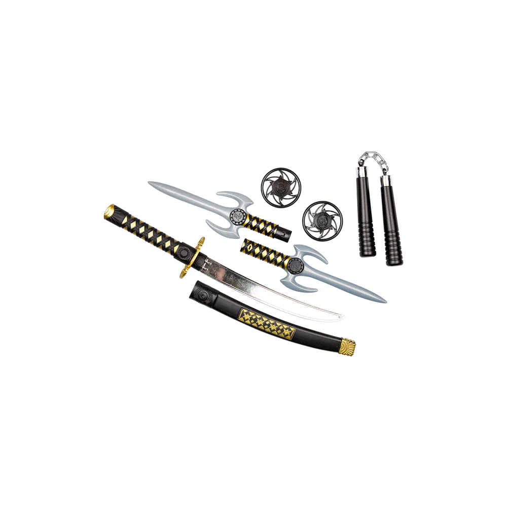 6pc Ninja Arma Set Bambini Giocattolo Costume Arti Marziali Spade Nunc