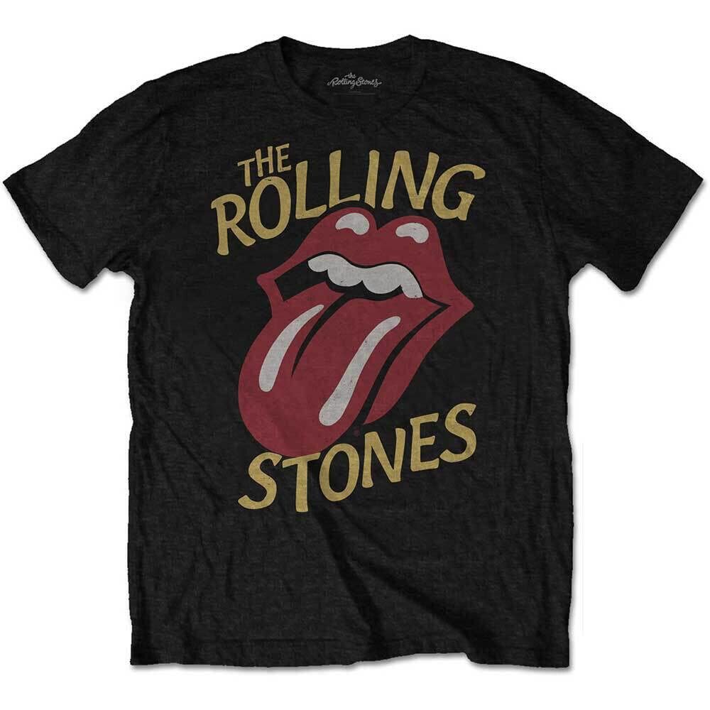 Rolling Stones Men's Vintage Typeface T-Shirt M Black (Black Black)