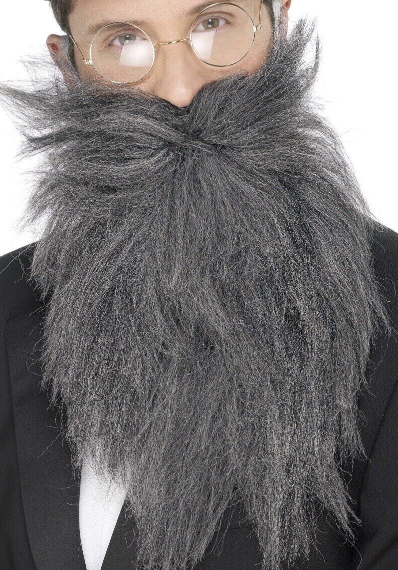 Da Uomo Lungo Costume Barba Grigio Uomo Bierd Da Smiffys