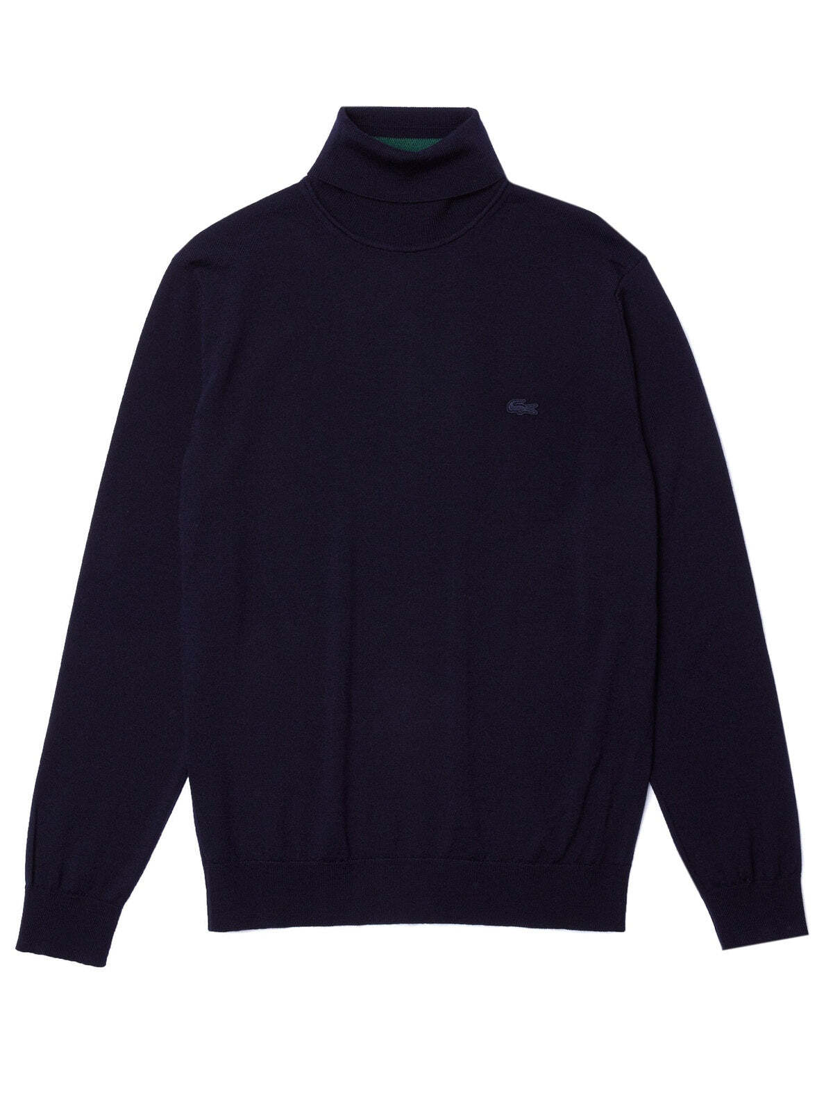 Maglioni Uomo Lacoste - Pullover Da Uomo In Lana Merino Con Collo Alto - Blu