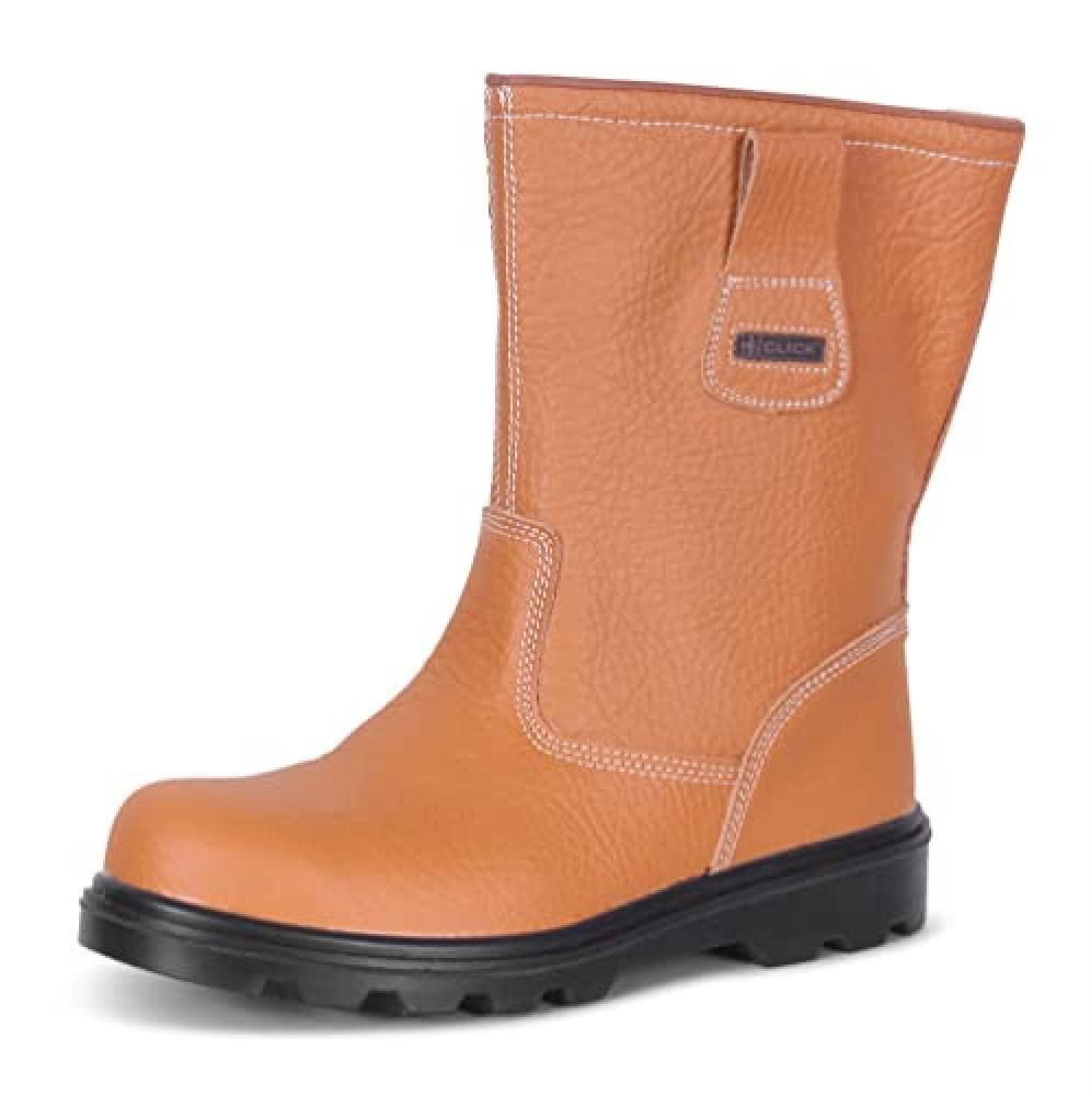 (TG. 6 UK) Click Workwear, Stivali uomo, marrone - NUOVO