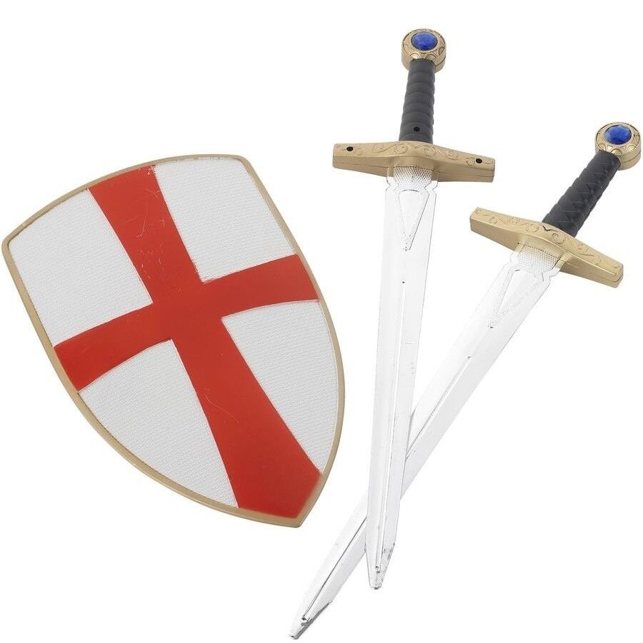 Ragazzi Crusader Costume Spade E Scudo Set Giocattolo Cavaliere Kit da Smiffys