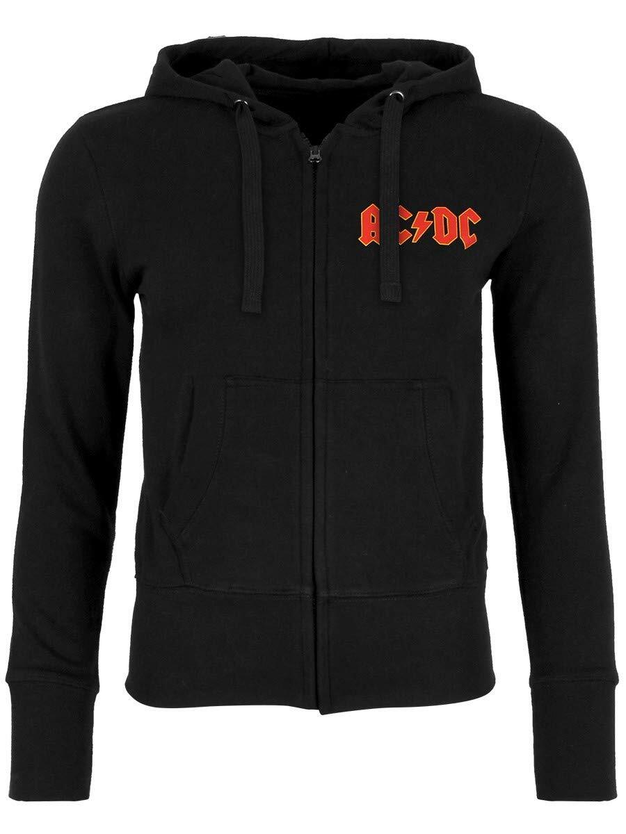 Abbigliamento Ac/Dc: Logo Zipped (Back Print) (Felpa Con Cappuccio Donna Tg. S)
