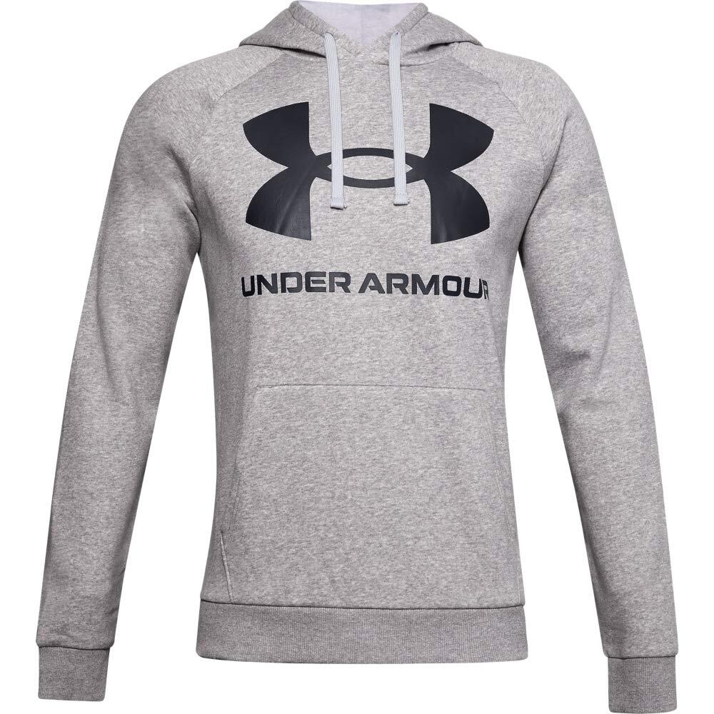 Under Armour Men's Ua Rival Fleece Hoodie with Big Logo Tops S Mod Gray Light He