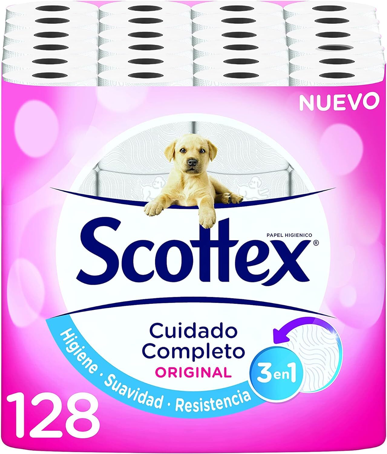Scottex - Carta igienica originale, 128 rotoli, 4 128 unità (Confezione da 1)