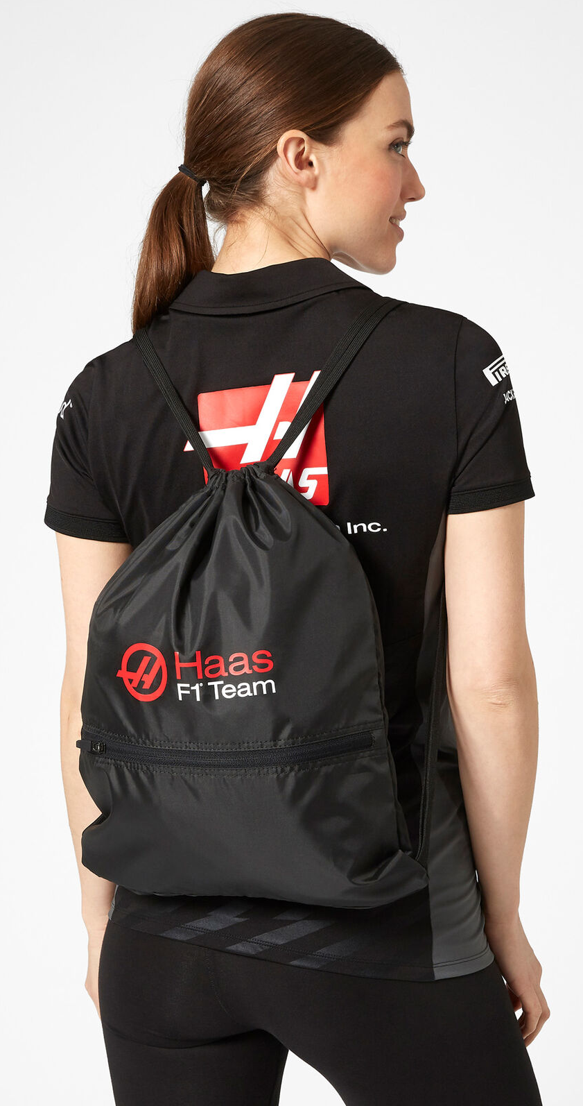 BAG Zip Pull Gym School Rucksack Formula One 1 Haas F1 Racing Team Black IT