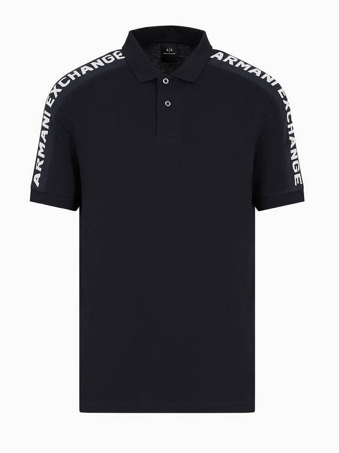 Armani Exchange Polo Shirt - Polo Con Tape Logo Multicolore - Taglia XL Uomo