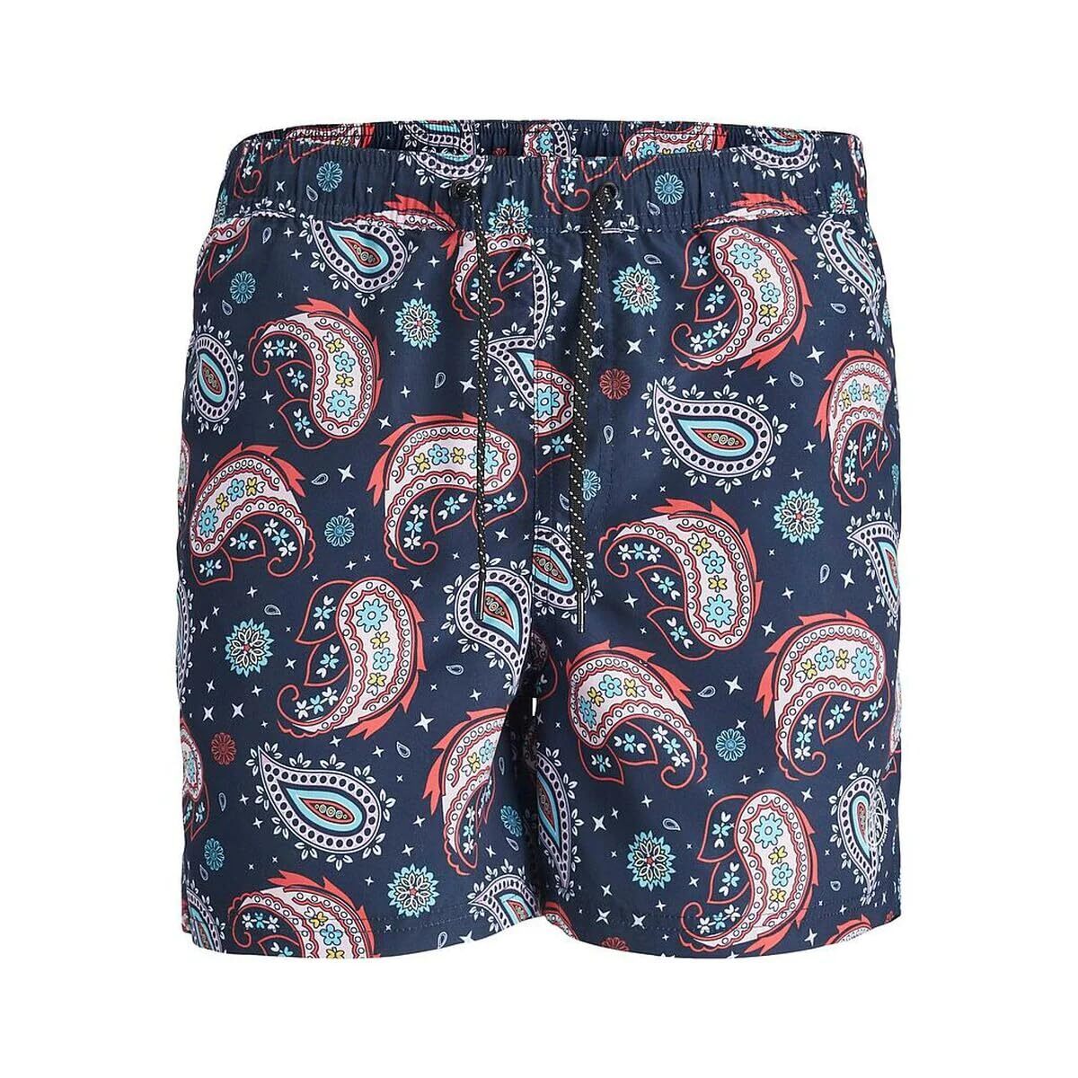 JACK&JONES Men's Jpstfiji Jjswim Paisley Swim Shorts L Navy Blazer