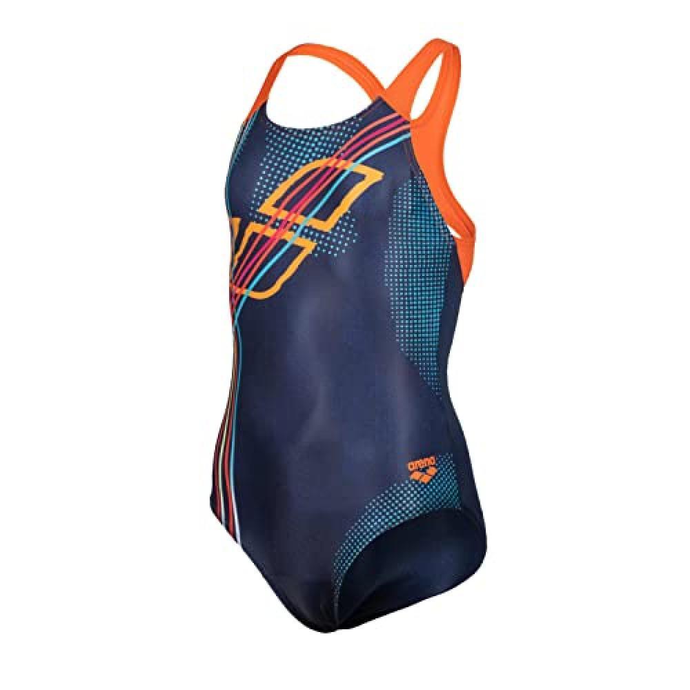 (TG. 10-11 anni) ARENA Costume Swimsuit Swim PRO Back Placement, Navy Mango, Tag